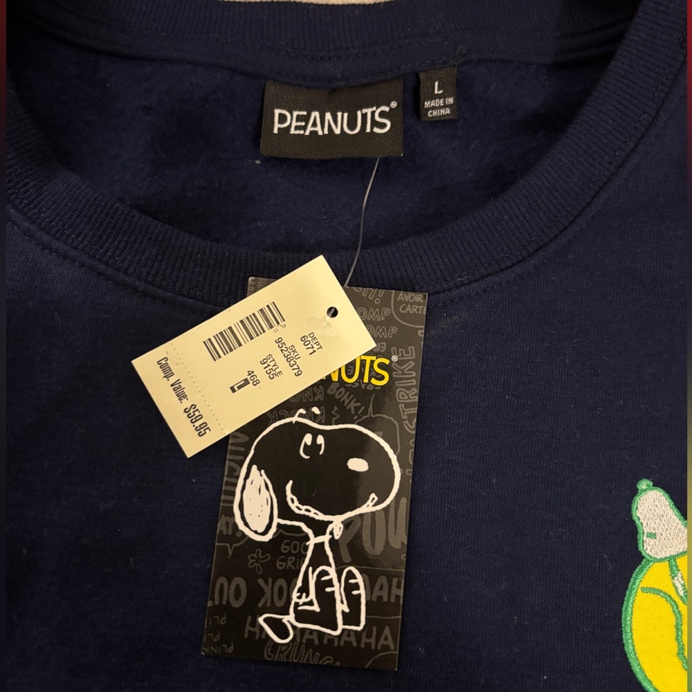 Peanuts Navy Crewneck Sweater - Picture 5 of 5